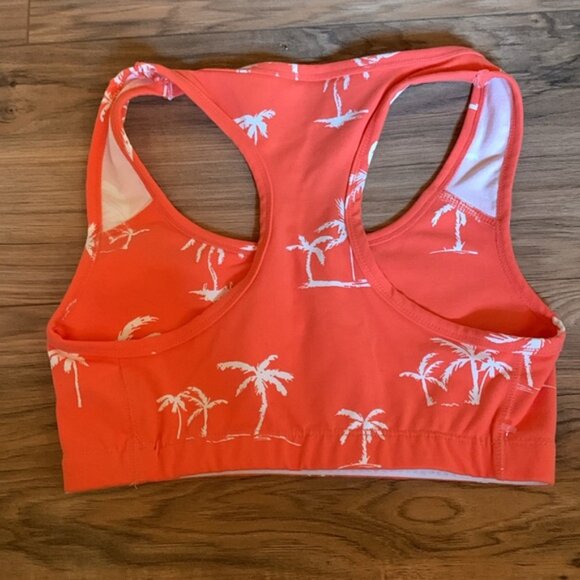 Women's American Apparel Palm Tree Print Coral Racerback Pullover Sports Bra S - Picture 4 of 8